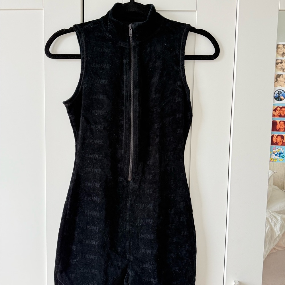Skims Velour onesie romper zip up